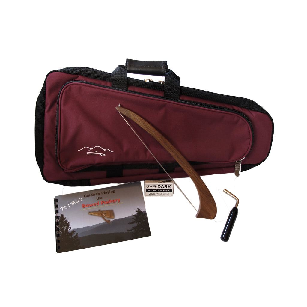 Package includes carrying case, book, tuning wrench and rosin.