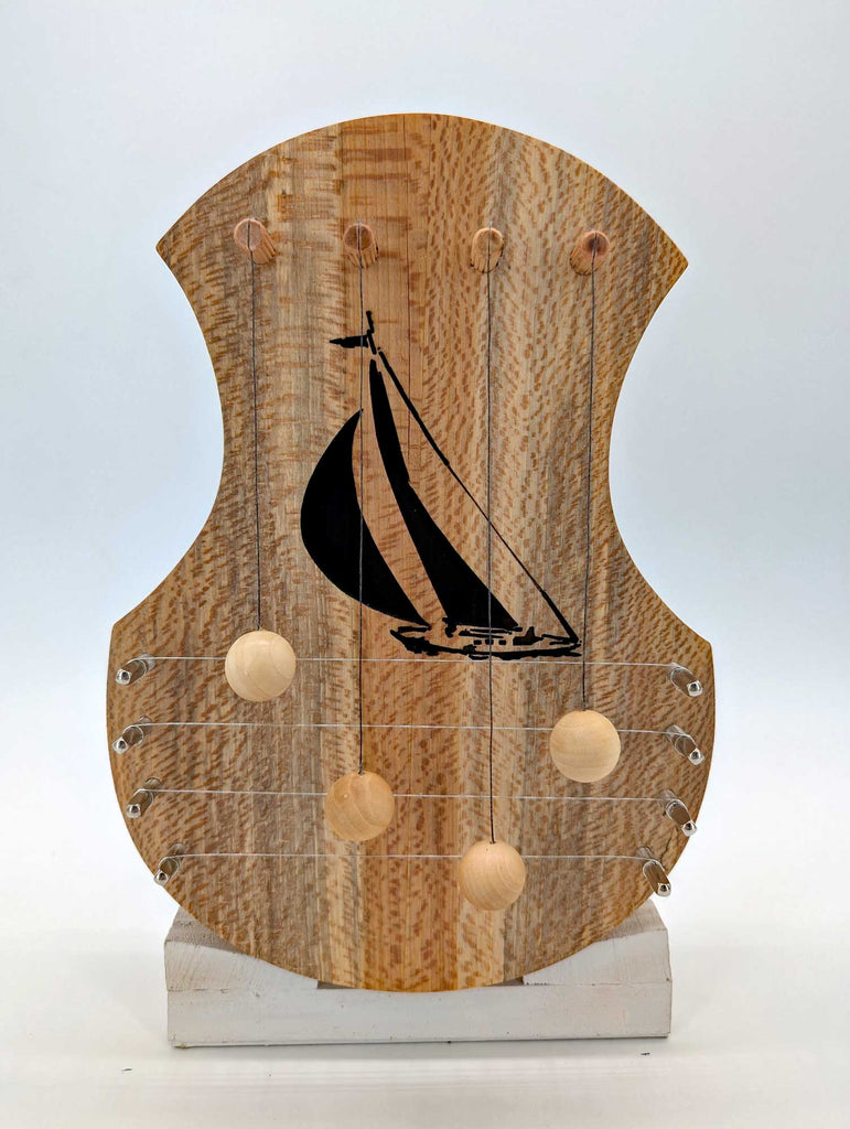 Door Harp - Quarter Sawn Sycamore with Sailboat