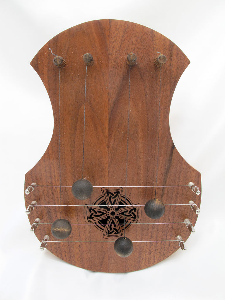 Door Harp -  Walnut with Celtic Cross