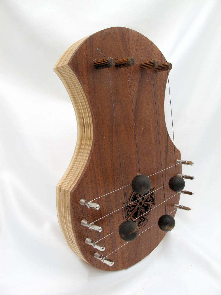 Door Harp -  Walnut with Celtic Cross