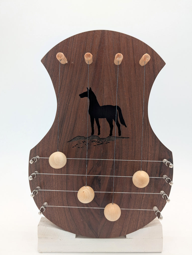 Door Harp -  Walnut with Horse