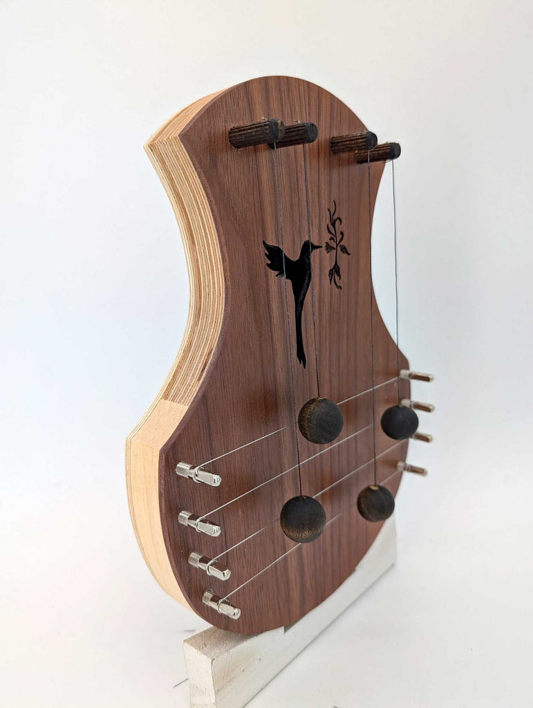 Door Harp - Walnut with Hummingbird