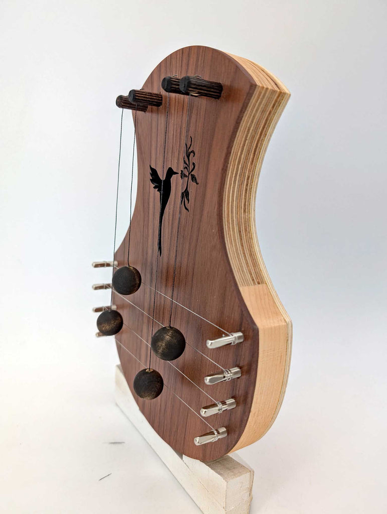 Door Harp - Walnut with Hummingbird