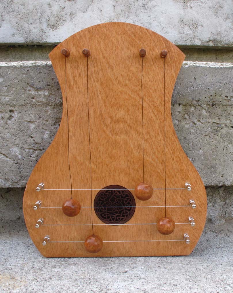 door harp with birch face and Celtic Knot insert